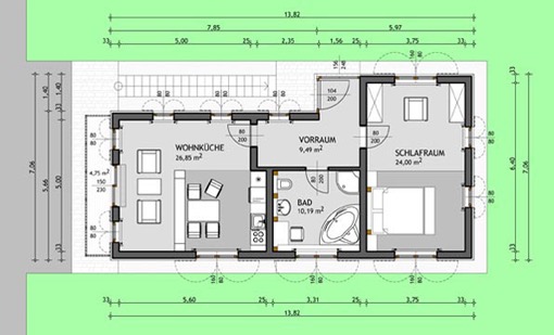 Typ A / Grundriss Erdgeschoss