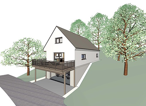 Wohnhaus Typ A Ansicht S&uuml;dost