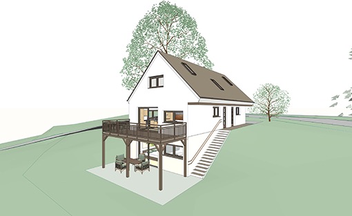 Wohnhaus Typ B Ansicht S&uuml;dost