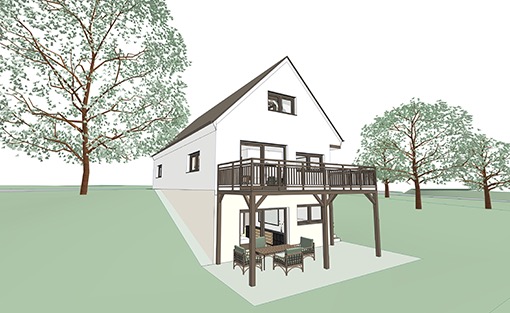 Wohnhaus Typ B Ansicht S&uuml;dwest